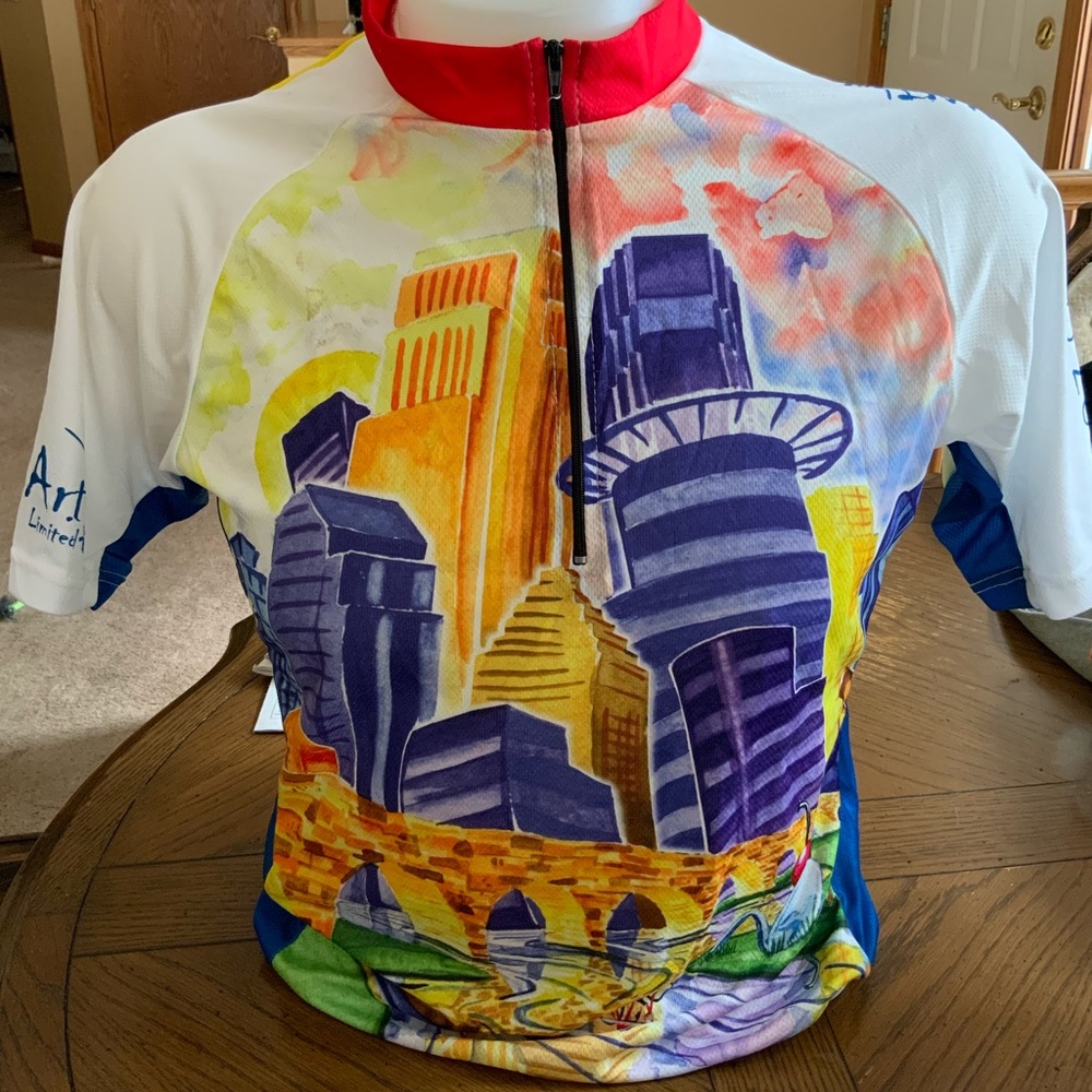 Bike Shirt Medium Jersey Art Mpls Skyline Limited Edition Club Style New